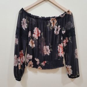 Garage Sheer Floral Crop top